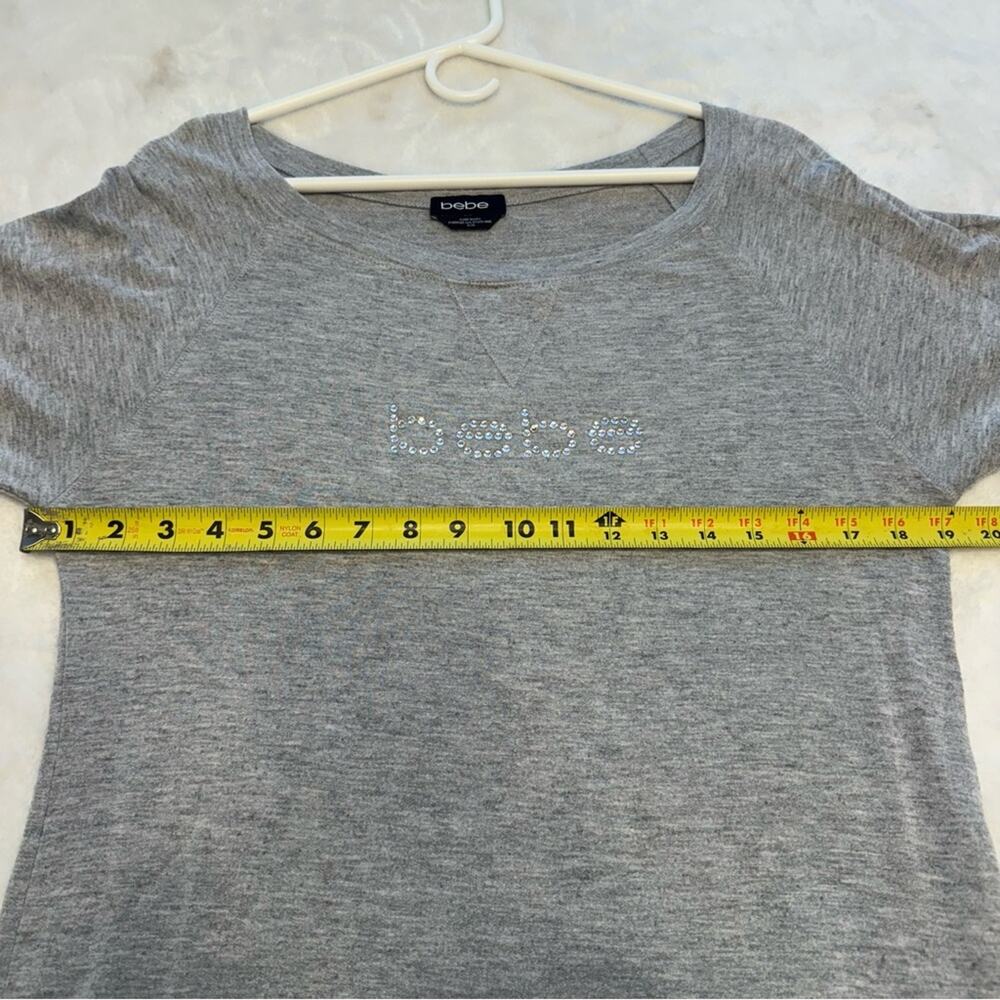 Y2K Bebe Women’s Short Sleeve Crystal Logo T Shirt Size M Soft Comfy Relaxed Fit - Picture 6 of 6
